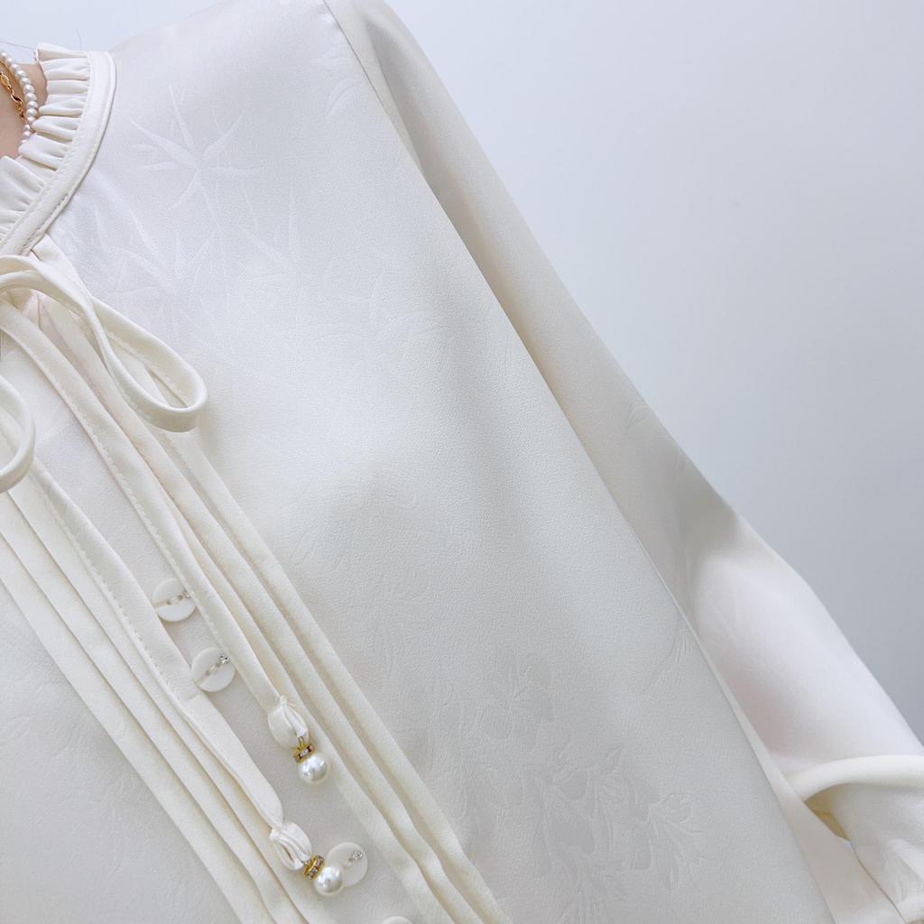 Spring 2026 Elegant Long-Sleeve Versatile Pullover Shirt