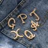 Small Letter Pearl Brooch Foreign Trade Cross-border Direct Supply Pin Jewelry Versatile Brooch Live Broadcast Wearing Accessories