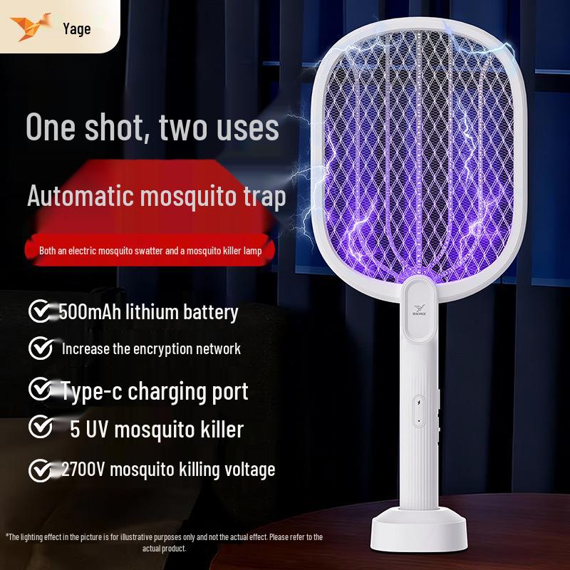 Rechargeable Electric Mosquito Swatter & Lure Lamp - Dual-Function Mosquito Killer & Repellent (Yage YG-6108)