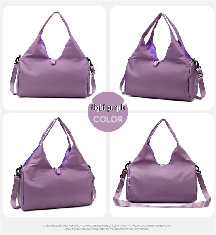Women's Wear-Resistant Travel Sports Bag with Luggage Strap and Wet/Dry Separation