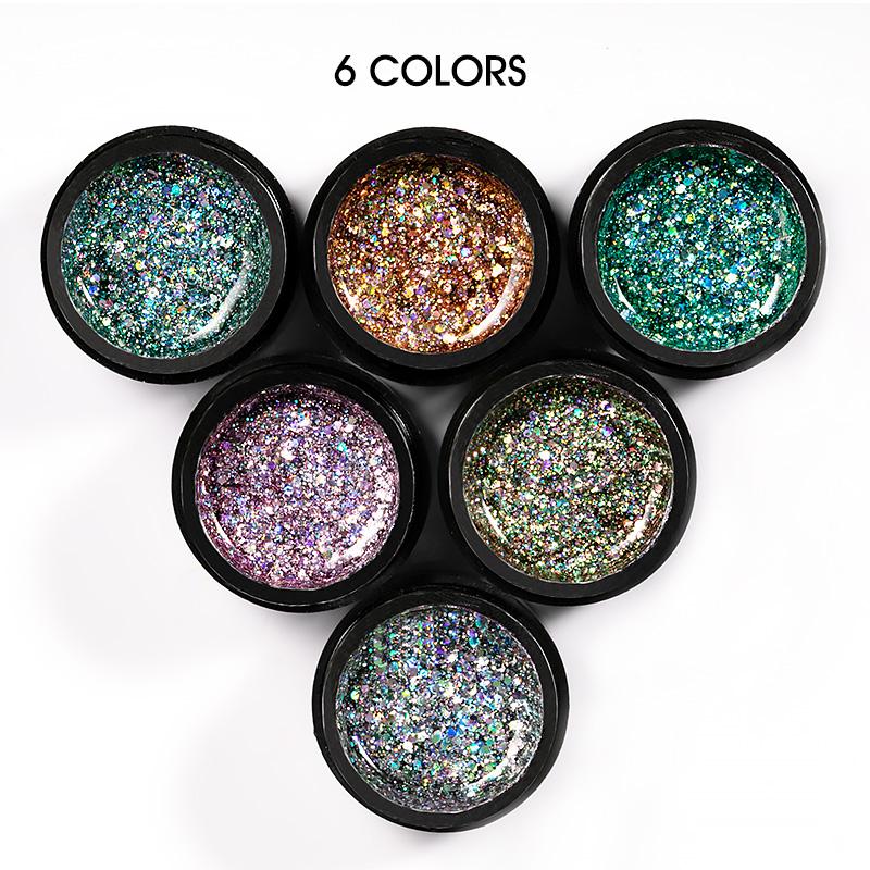 ROSALIND Nail Polish Gel Semi permanent Varnish UV Glitter Paint Shiny Gel Base Coat Tips Poly Kit For Nail Art Decorations