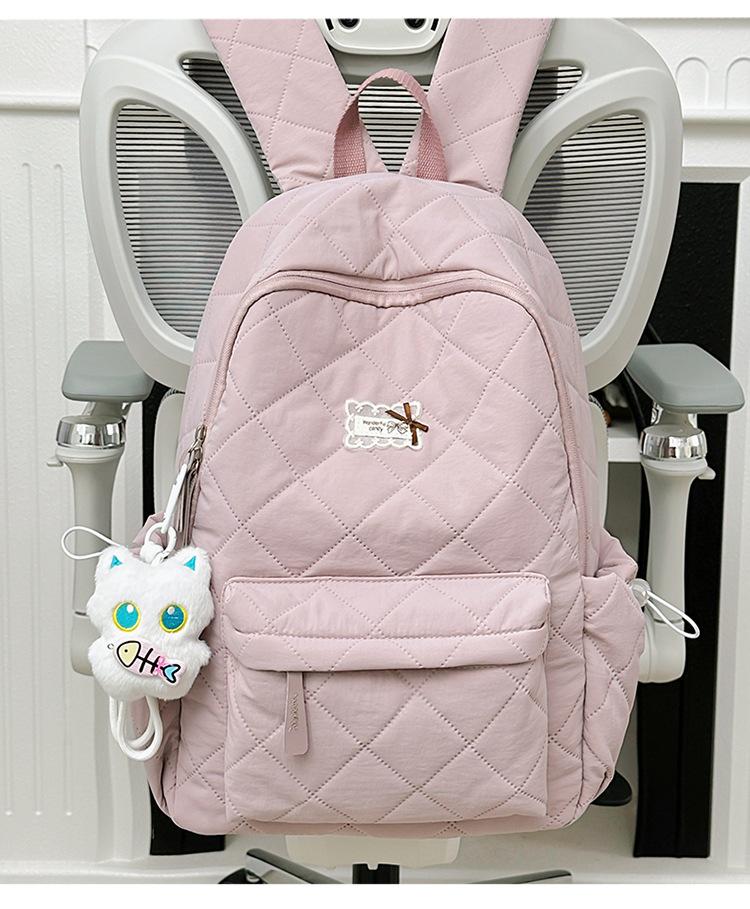Schoolbag new ins style men's and women's solid color backpack junior high school campus light schoolbag fashionable simple large capacity backpack