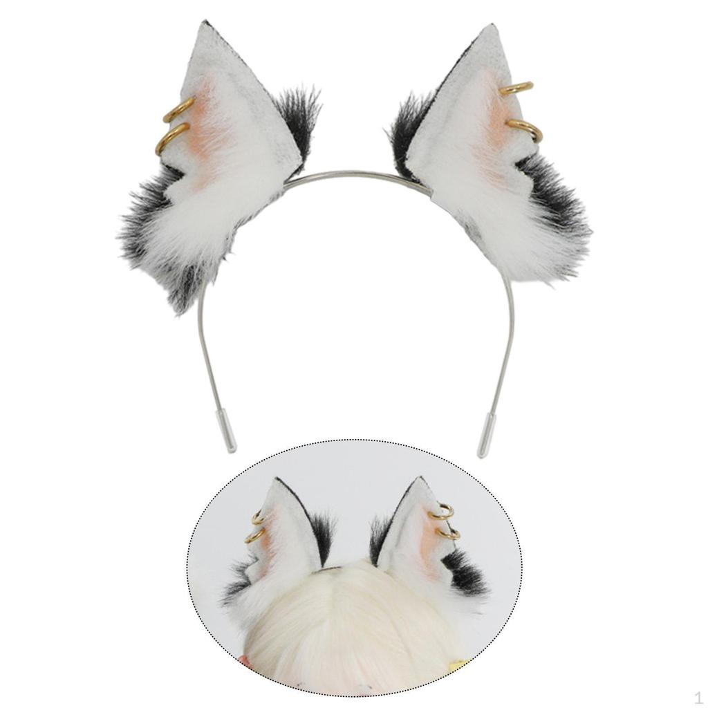 Animal Ear Band Doll Costume Decoration Handmade Hair Hoop Plush Toy for Party Role