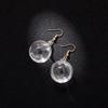 Korean Iridescent Glass Ball Earrings: Trendy Transparent Dangle Studs for Women