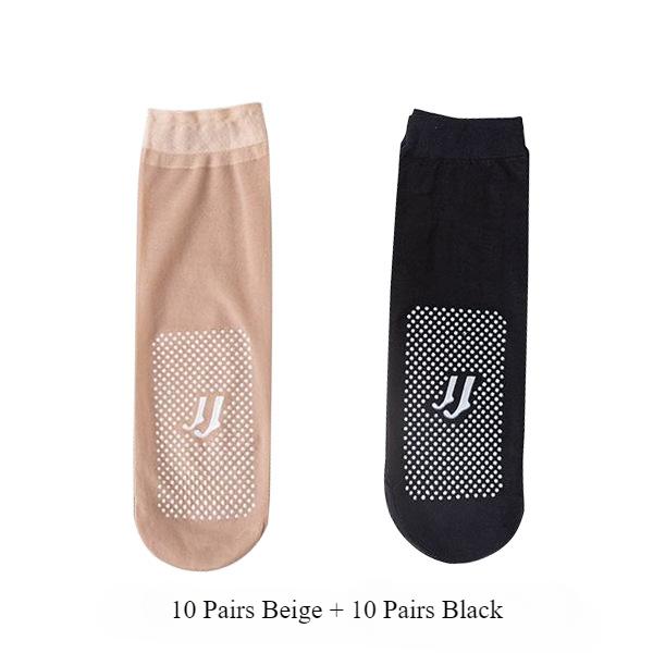10/20 Pairs Women Summer Socks Silicon Snag-Resistant Non-Slip Grip Mesh Breathable Nylon Socks Ultra Thin Comfort Summer Socks