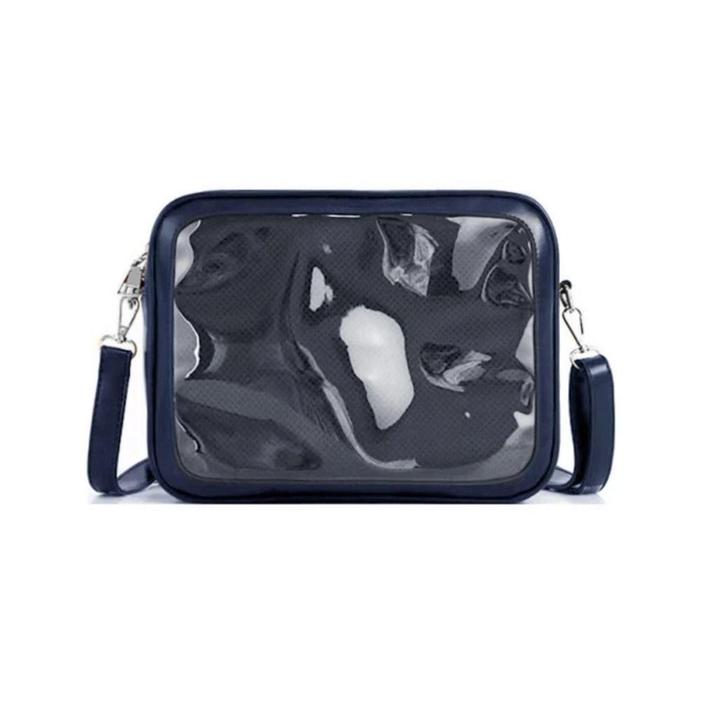 PU Solid Color Itabag Zipper Bag Shoulder Bag Casual Transparent Bags  Women
