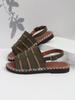 Foreign trade large size flat sandals 2025 summer new woven word with fish mouth buckle cool slippers women