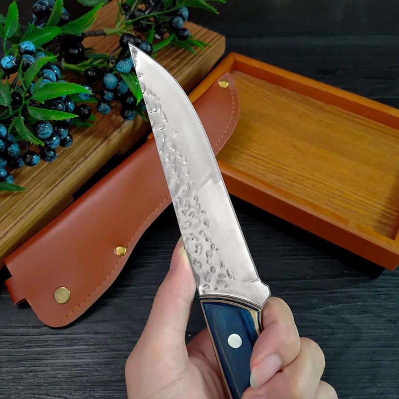 Hand Forged Blade Kitchen Knives Meat Cleaver Slicing Fish Butcher Boning Knife Wood Handle Chef Knife Stainless Steel Knife