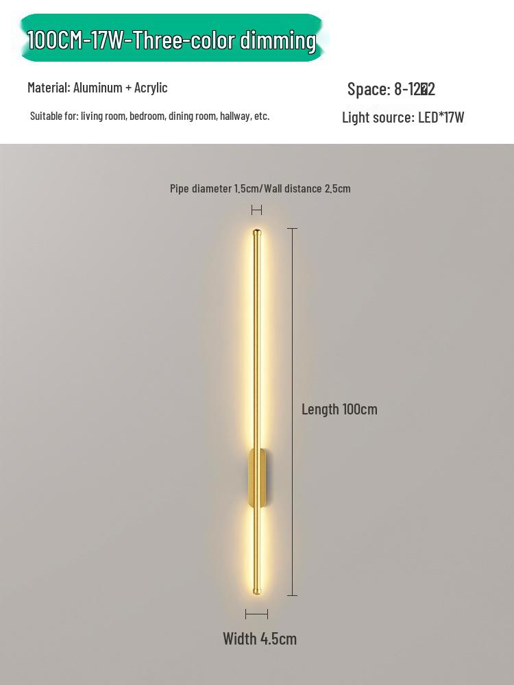 Punch-Free Smart Wall Light with Hand Sweep Switch for Bedroom and Hallway