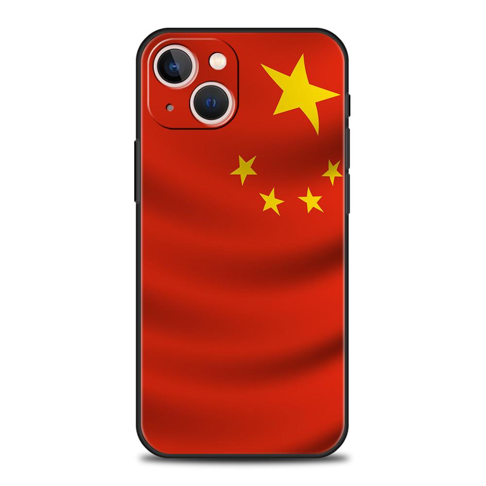 Chinese National Flag Phone Case for iPhone 16 15 14 13 12 Pro Max 11 Pro Max 7 8 Plus XS XR Shockproof Soft Shell Capas