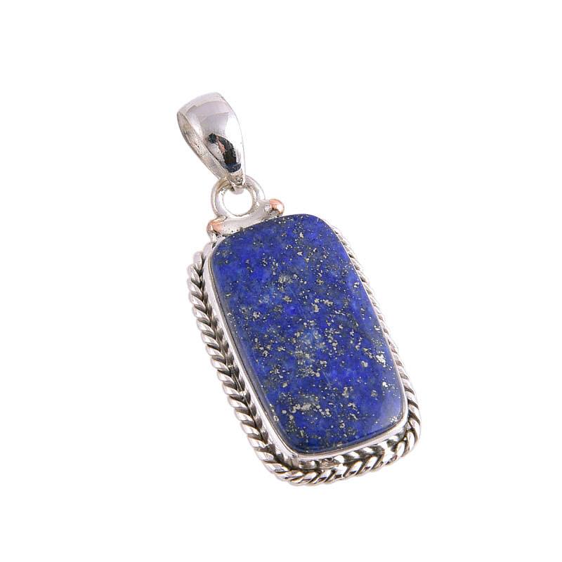 Natural Lapis Lazuli Gemstone Handmade 925 Solid Silver Gift Pendant 1.50" t4Z13