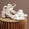 Buckle Strap 2026 Sandals Comfort Shoes for Women Square Toe Block Heels Large Size Suit Female Beige New Fashion Chunky Girls