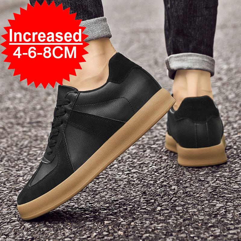 Men Autumn Sneakers Elevator Shoes Men Heightening Height Increase Insole 8CM High Heels Shoes Casual Genuine Leather Sport Shoe