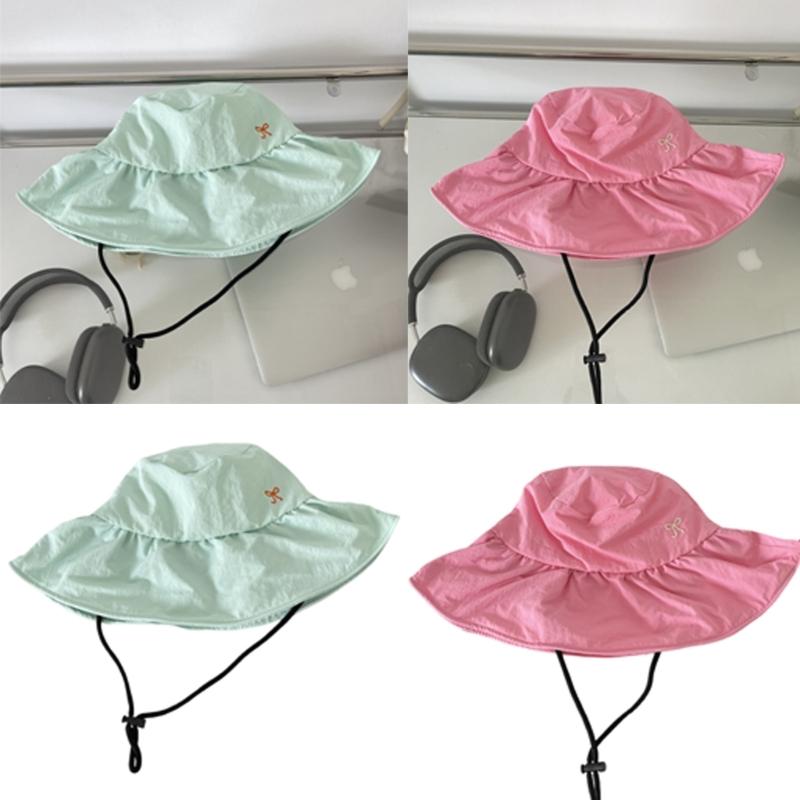 UV Protective Fishing Hat for Women Bowknot Sun Hat Quick Drying Sport Hat Breathable Outdoor Hiking Hat Climbing Hat