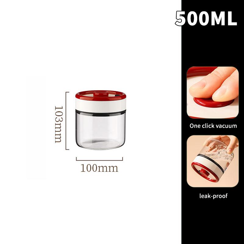 Coffee Beans Vacuum Sealed Tank Transparent Glass Food Storage Jars Household Moisture-Proof Air Extraction Airtight Container