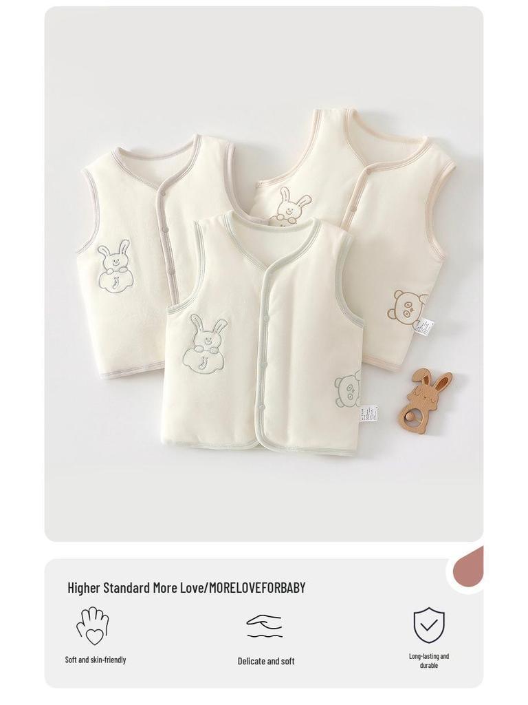 Warm Cotton Padded Baby Vest for Newborns and Toddlers - Unisex, Autumn/Winter/Spring