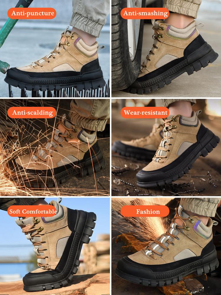 Safety Shoes Men Steel Toe Work Sneakers Anti-smashing Anti-puncture Indestructible Work Shoes Protective Safety Boots