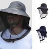 Men's Outdoor Mosquitoes Proof Fisherman Hat with Durable Polyester Mesh for Fishing Hiking and Camping Activities  Navy Blue