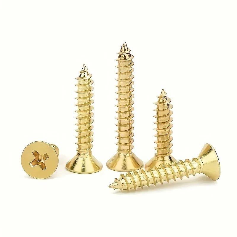 

530PCS M2 Gold Countersunk Cross Self Tapping Screw Set, DIY Woodworking Fastening Tool