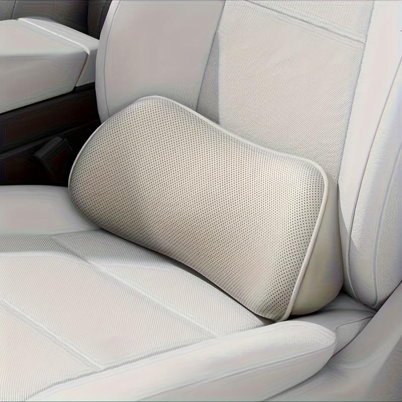 Luxury Car Lumbar Support Seat Cushion Artificial Faux Suede Cover Memory Foam Filling Perforated Breathable Design