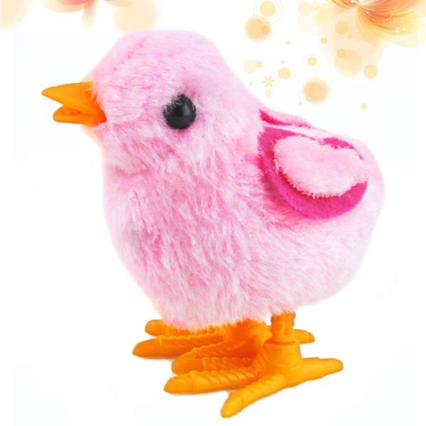 Random Color TomaiBaby 16pcs Easter Wind Up Chick Plush Jumping Chicken Clockwork Toys Novelty Animal Playing for Egg Hunt Game Prizes Kids Goody Bag Fillers