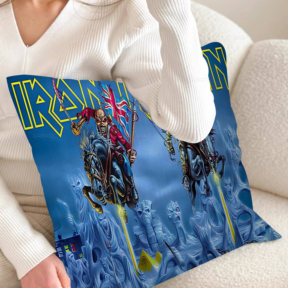 I-Iron-Maidens Metal Band Personalized Picture Text Home Decorative Pillows Household Gifts 45x45cm