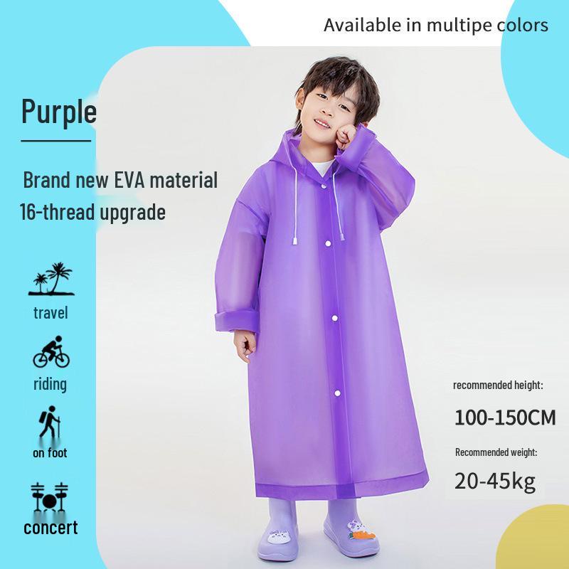 Children's and Student Long EVA Poncho – Waterproof, Disposable Raincoat for Girls and Boys
