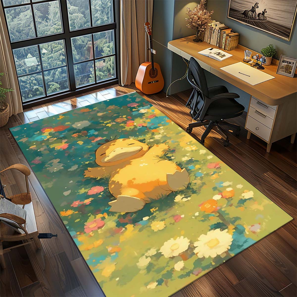 

Pokemon Anime Rug Carpet Large Area Rug Non Slip Washable Floor Mat Gamer Room Bedroom Home Decor 60x90cm