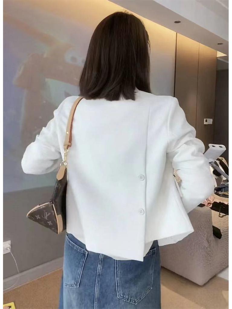 High-End Damen Petite Blazer Jacke - 2024 Herbst Modischer Trend mit gepolsterten Schultern