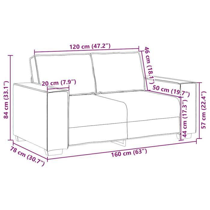 VidaXL Canapé à 2 places Rouge bordeaux 120 cm Velours, canapé, canapé deux places, canapé 2 places en velours, couche, 4105014
