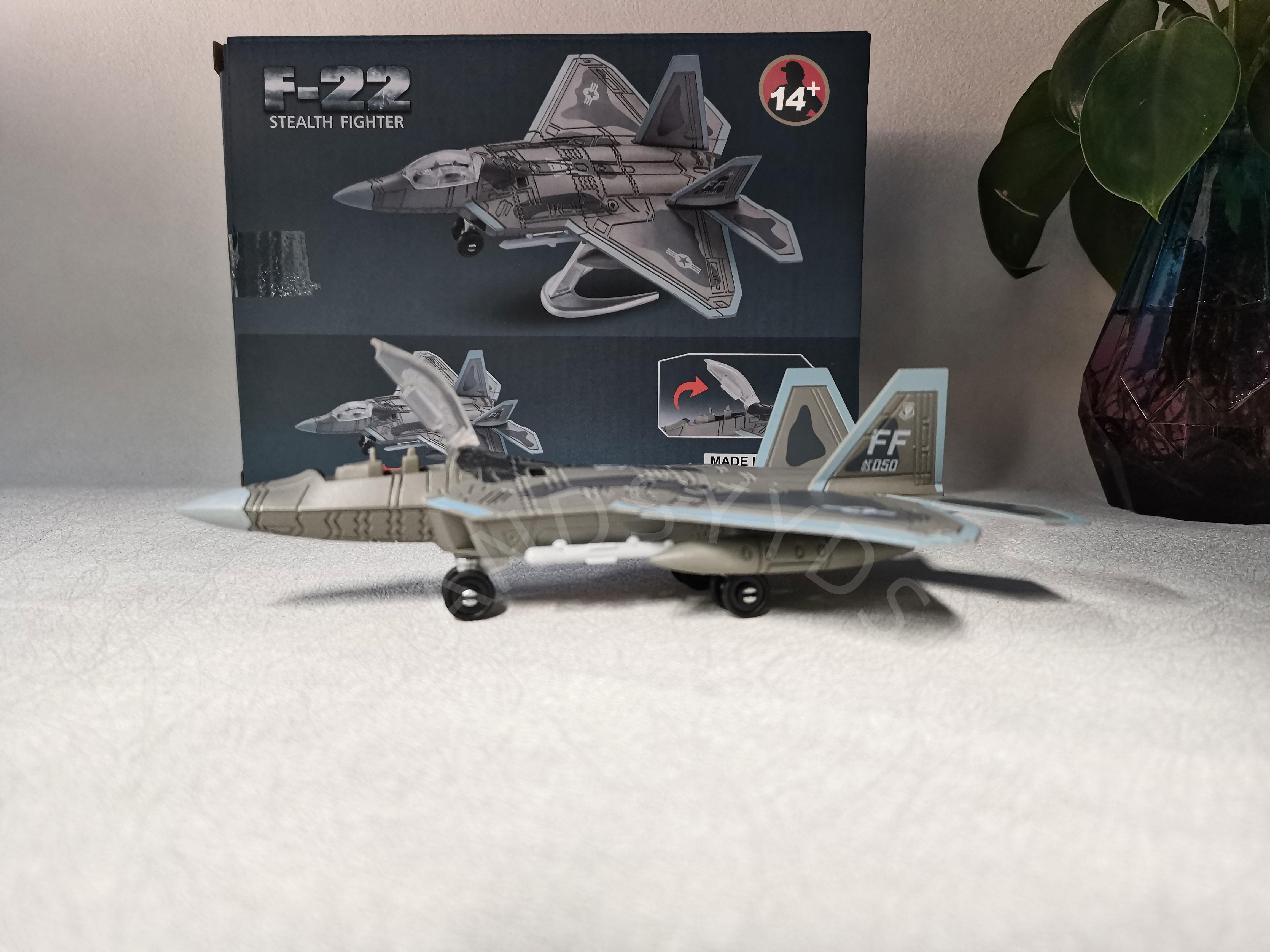 Модель самолета-истребителя F22 в масштабе 1/100, игрушечный самолет, АБС, военная модель, конструктор для детей, 3D-пазл, сборка, миниатюрный самолет