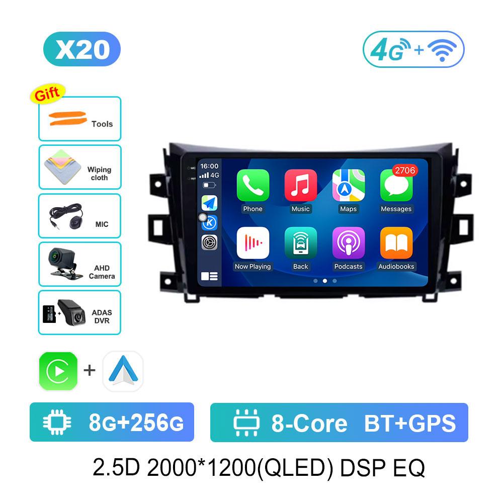 DSP Stereo Car Radio Multimedia Player for Nissan NAVARA Frontier NP300 2015 - 2024 Navi GPS HD Screen WiFi Android 14 Bluetooh