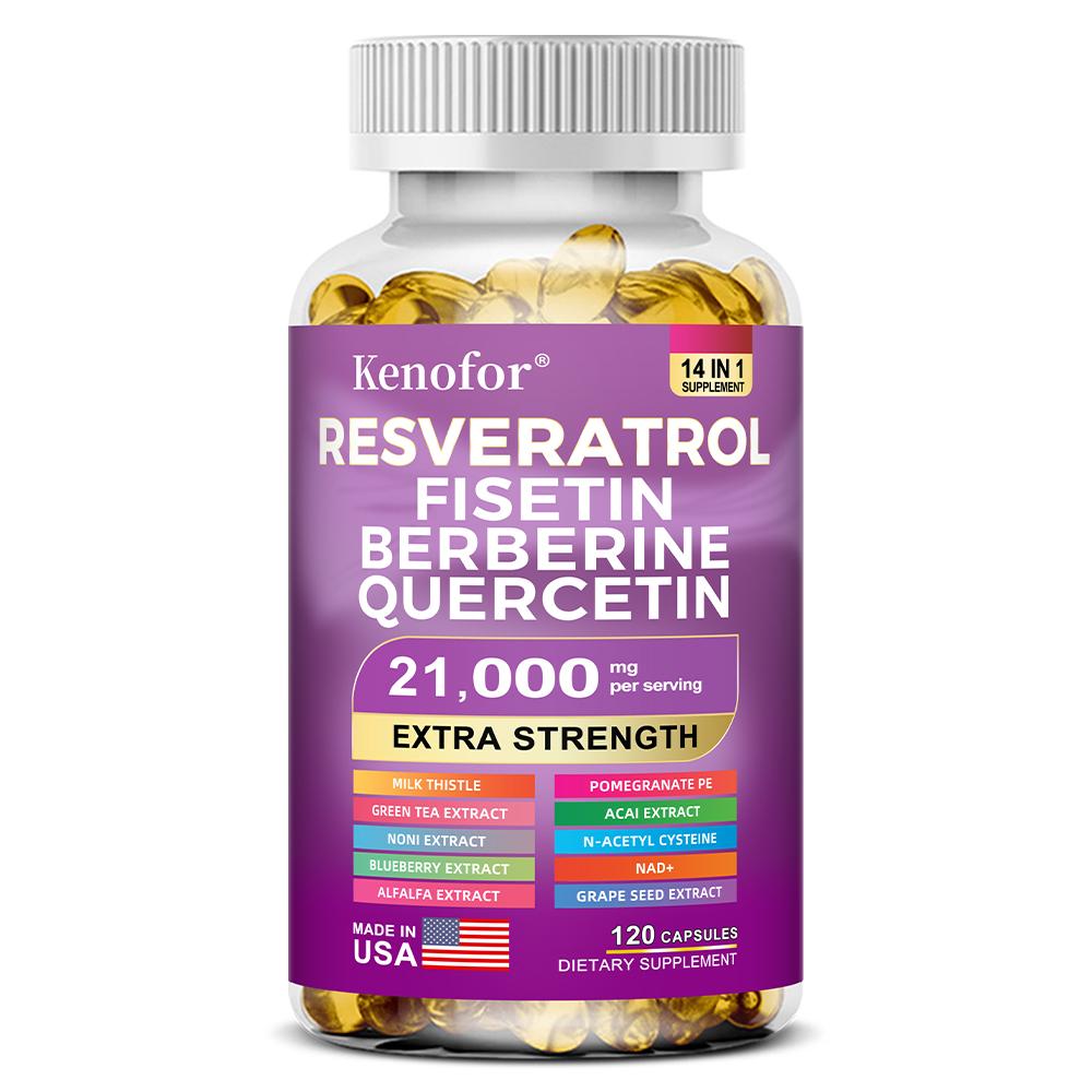 Berberine Supplement, With Quercetin, Green Tea Extract, 120 Softgels Per Bottle 120 Capsules
