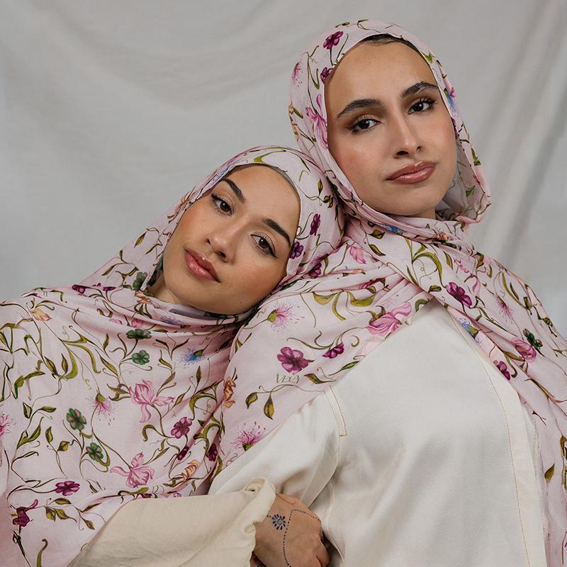 Design Bedruckte Hijabs Premium Aquarell Damen Kopftuch Weicher Schal Stola Geeignet für Täglich Abaya Accessoires Damen Schleier brown