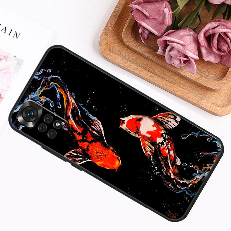 Koi Fish Carp Case For Xiaomi Redmi Note 13 Pro 14 12 11 9 10 9S 10S 11S 12S Redmi 12C 13C 14C 10C Cover