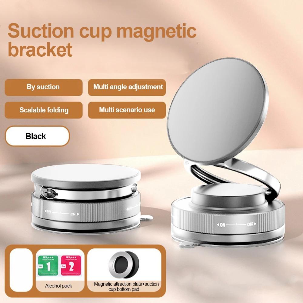 Metal Vacuum Magnetic Car Phone Holder Foldable Design 360° Adjustable Vacuum Mount for Car/Desk/Bathroom/Universal Use