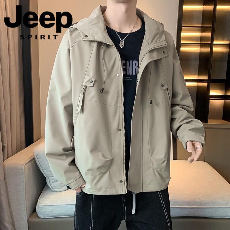 JEEP SPIRIT Men s Casual Spring Autumn Windbreaker Jacket S