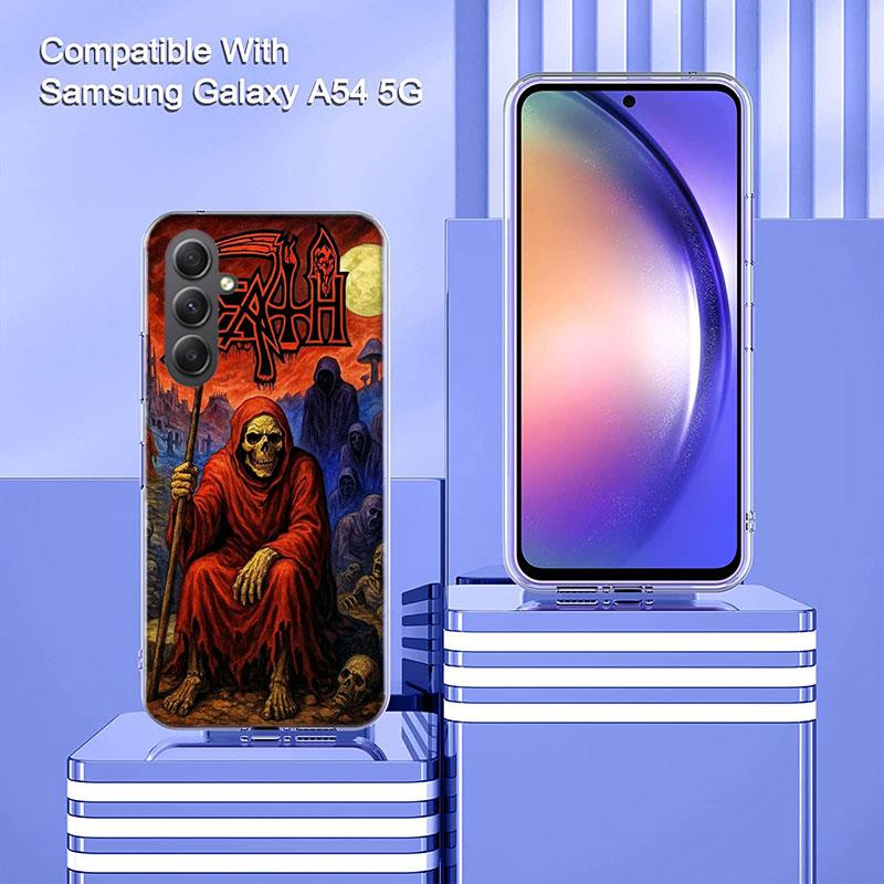 Metal Band D-Death Phone Case for Samsung A16 A26 A36 A56 A17 A37 A57 A07 A06 A02S A03 A04S A05S Galaxy Note 20 10 A50S A71 A51