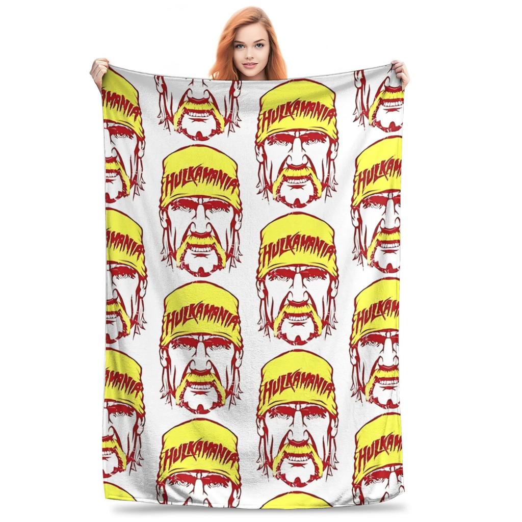 Hulk Hogan Wrestling Legend Plush Throw Blanket for Kids Soft Flannel Bedding Custom Quality Gift