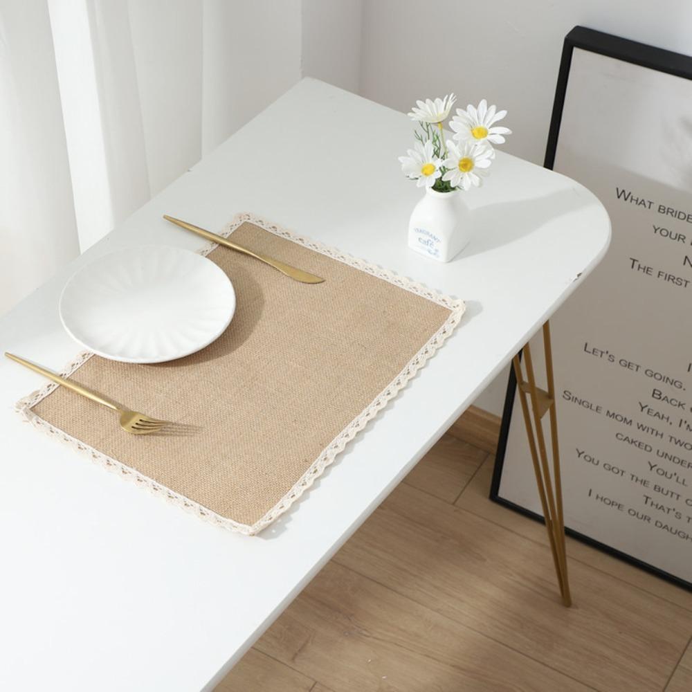 Nordic Table Mat Rectangle Placemats Household   Coffee Tea Dish Bowl