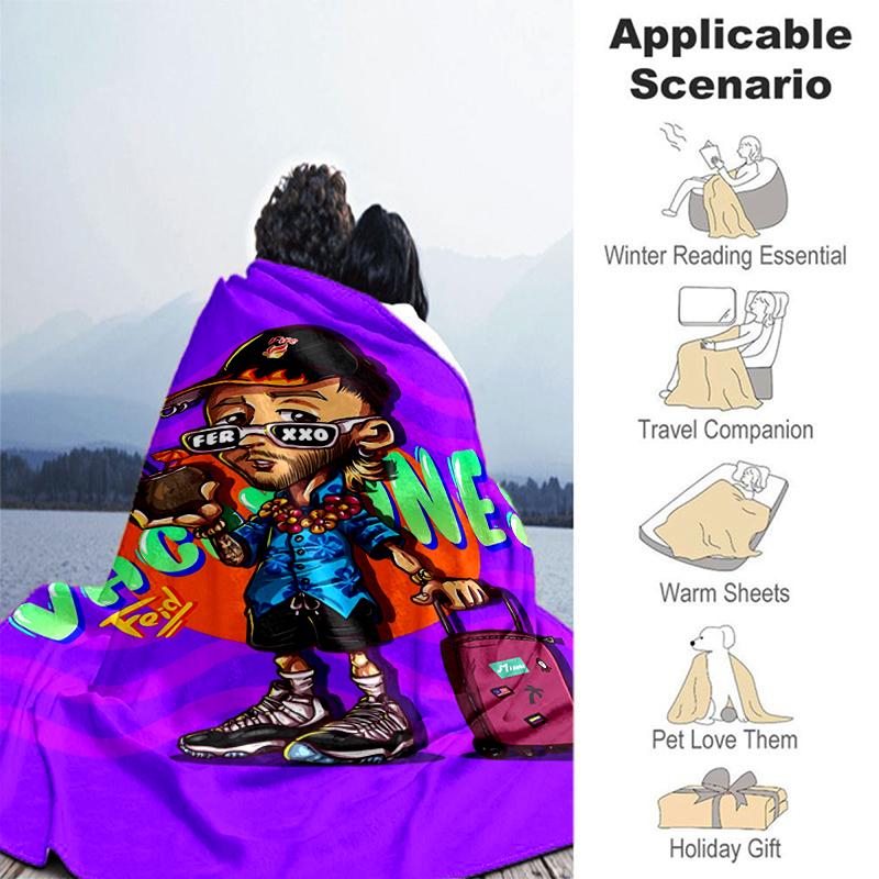 1pc Blanket Feid6 Print Design, Lightweight Blanket for Sofa, Bed- Soft &Warm, Gift for All Seasons Like Christmas, Halloween