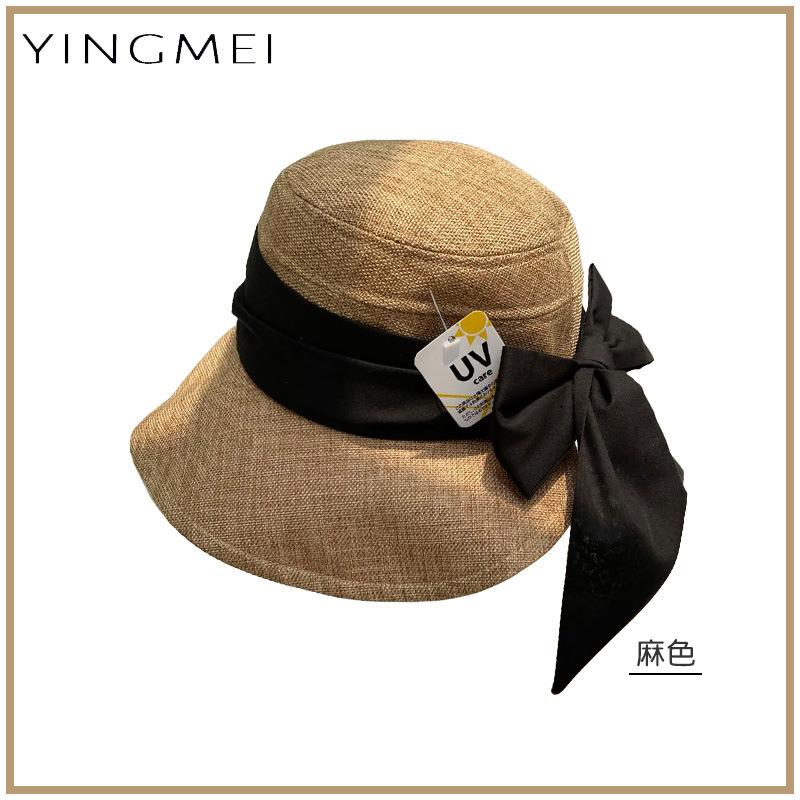 UV sunscreen visor children summer outing versatile eaves bow bucket hat casual sun hat tide