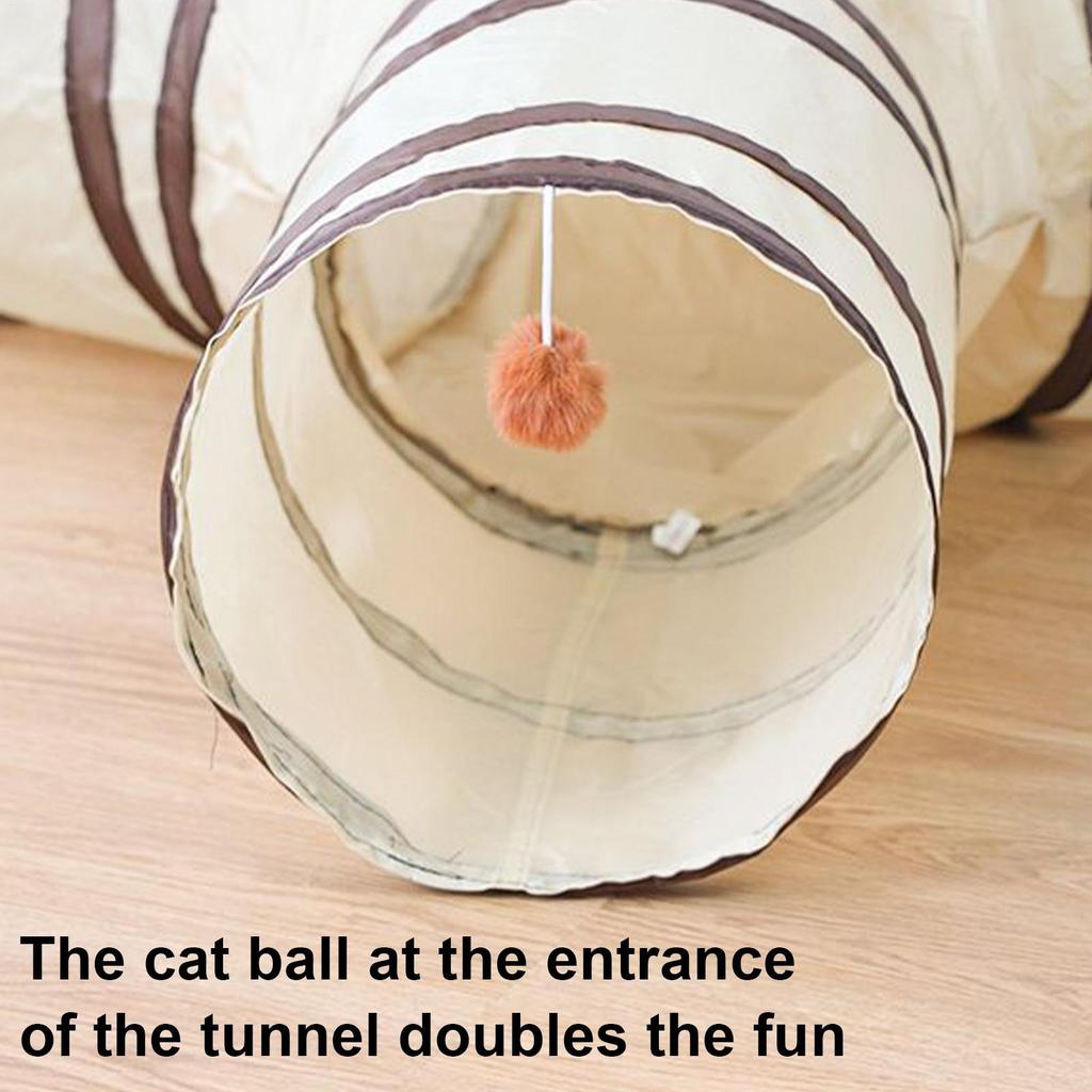 Cat Tunnel 3-Way Kitten Tunnel Tube Cat Toys Pet Supplies with Peek Hole Ball for Indoor Kitten Small Animal Rabbit Boredom