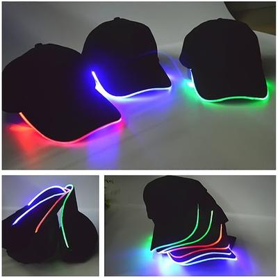 1 Stück Baseballkappe Heiß Mode Unisex Einfarbige LED Leuchtende Baseballkappe Weihnachtsfeier Schirmmütze Damen Herren Baseballkappe Mütze