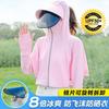 Sunscreen clothing, ice silk thin UV protection, new women's loose Korean version sunscreen clothing, summer hooded short blouse and hat