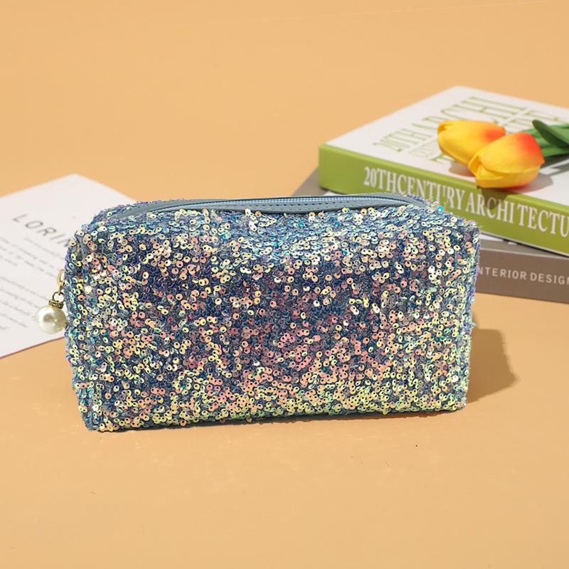 

Mermaid Sequin Glitter Zipper Pouch Pen Bag Cosmetic Storage Makeup Bag Cosmetic Bag Beauty Toiletry Bag Handbag Organizer светло-серый