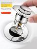 Basin Pop-Up Drain Stopper, Press-Type Drain Accessory, Anti-Odor and Anti-Clogging Sink Plug