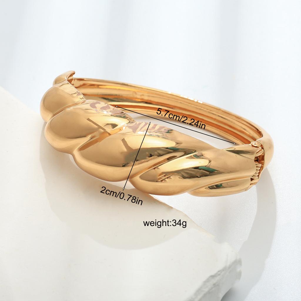 Exaggerated Heavy Industry Design Sense Zinc Alloy Smooth Surface Bracelet Geometric Personality Wide Women's Bracelet Ring