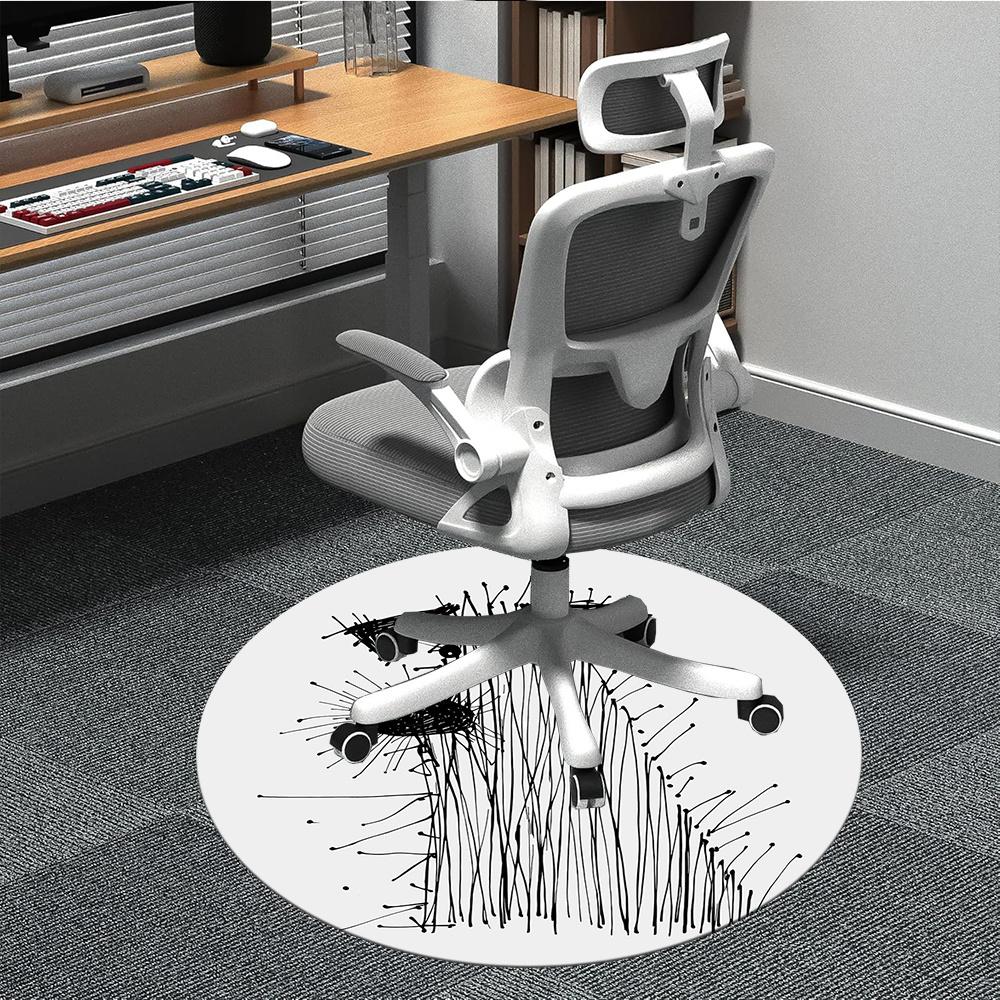 

1pc Hedgehog Dog Art Office Round Area Rug, Indoor Mat Suitable ForOffice, Under Office Chairs Bedroom Living Room Home Decor, Room Decot020 80cm by 80cm