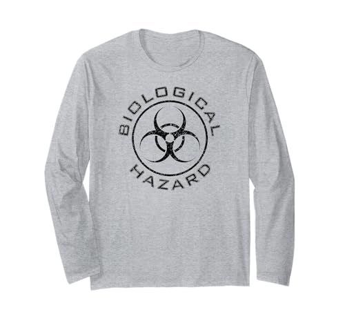 Biohazard Symbol Warning Sign Biohazardous Waste Long Sleeve T-Shirt